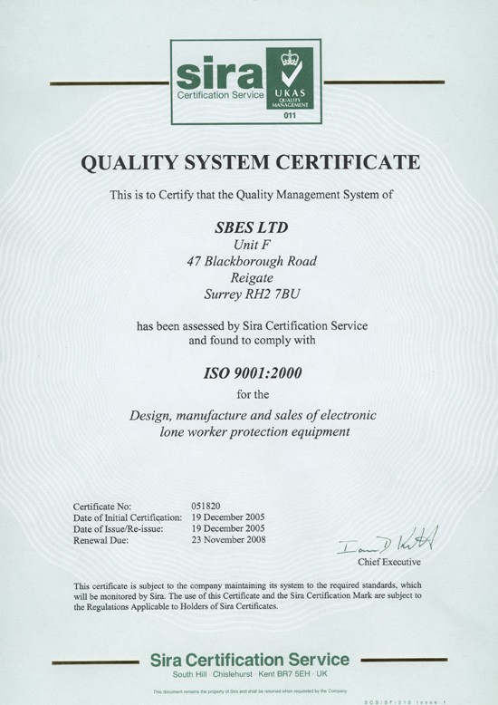 ISO Certificate